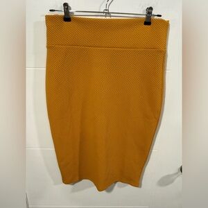 Alex & Olivia Women’s Mustard Textured Skirt